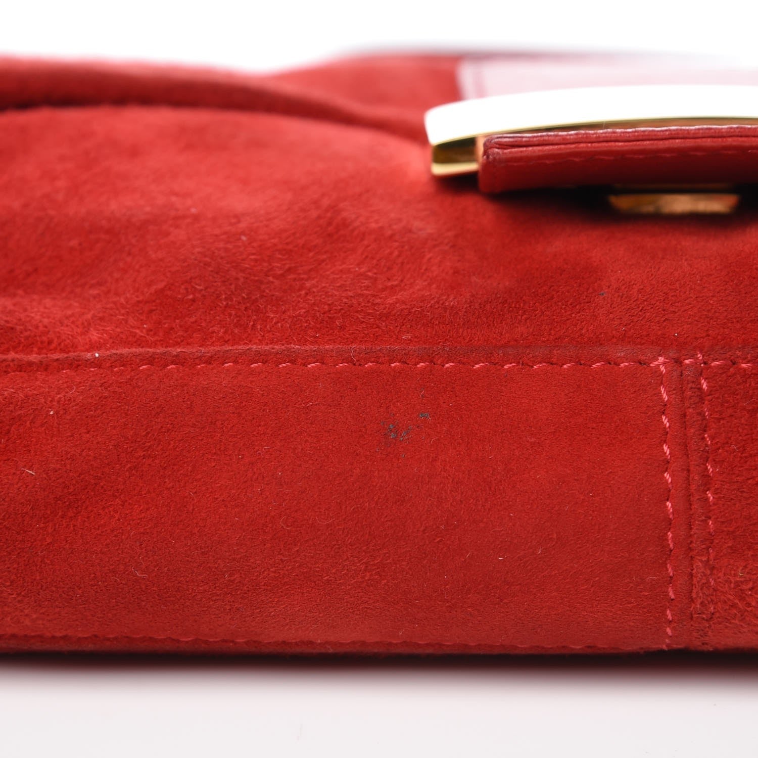 Fendi Suede Baguette Red 7 of 8