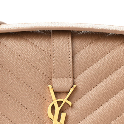 Saint Laurent Grain De Poudre Textured Mixed Matelasse Triquilt Medium Monogram Satchel New Nude 8 of 10