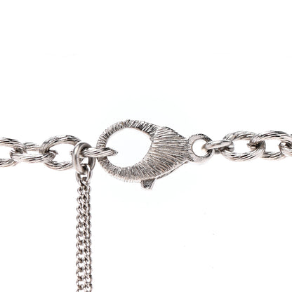 Chanel Baguette Crystal CC Chain Link Choker Necklace Silver 5 of 7