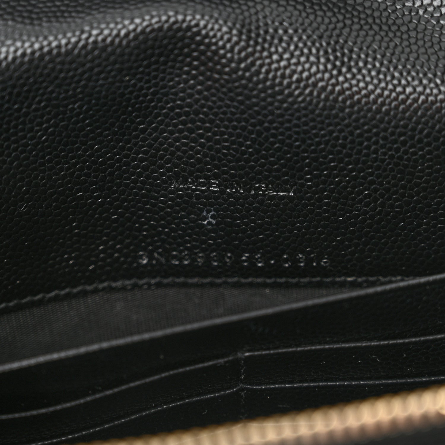 Saint Laurent Grain De Poudre Matelasse Chevron Monogram Envelope Chain Wallet Black 7 of 12