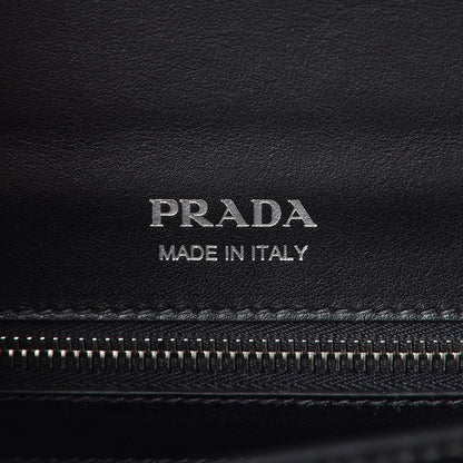 Prada Saffiano City Calfskin Studded Elektra Shoulder Bag Black Fuoco 7 of 8