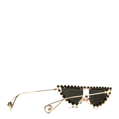 Gucci Metal Crystal Cat Eye Sunglasses GG0364S Gold 4 of 4