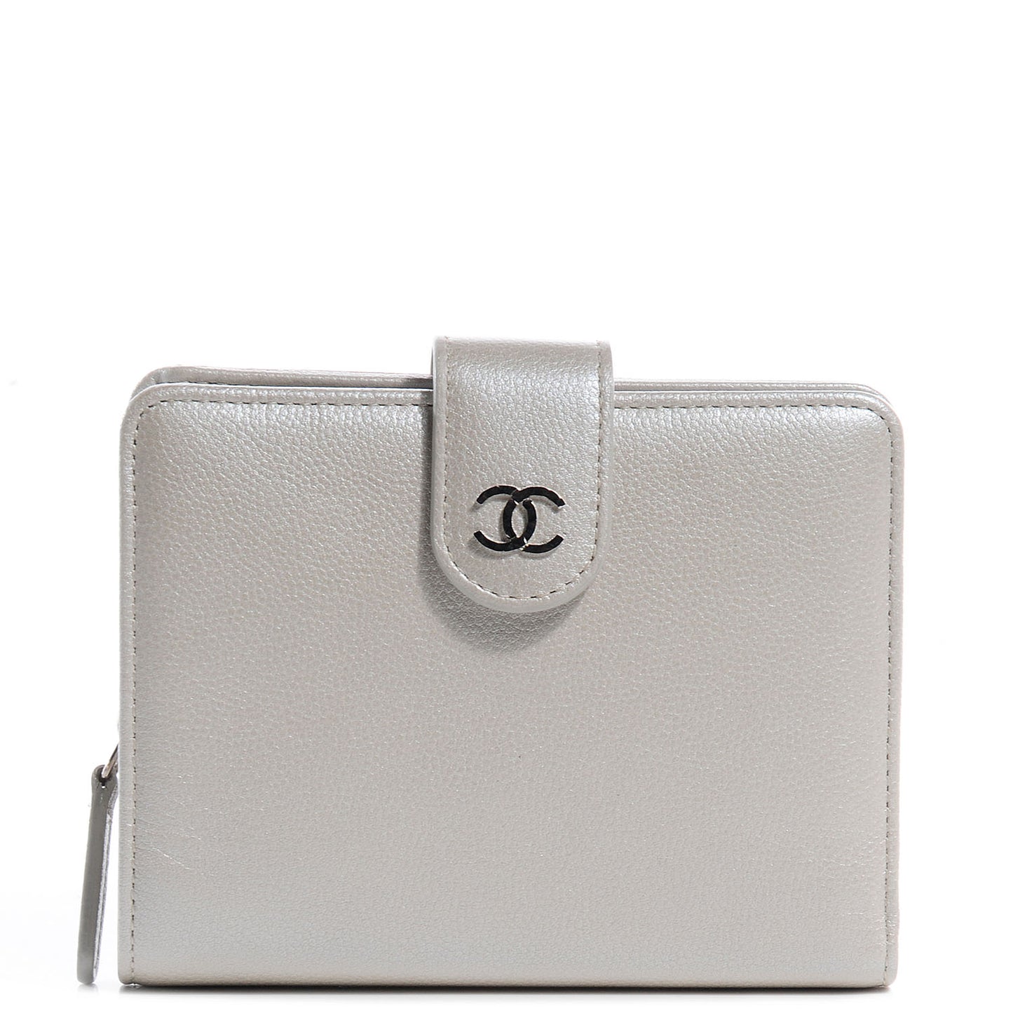 Caviar French Compact Wallet Silver