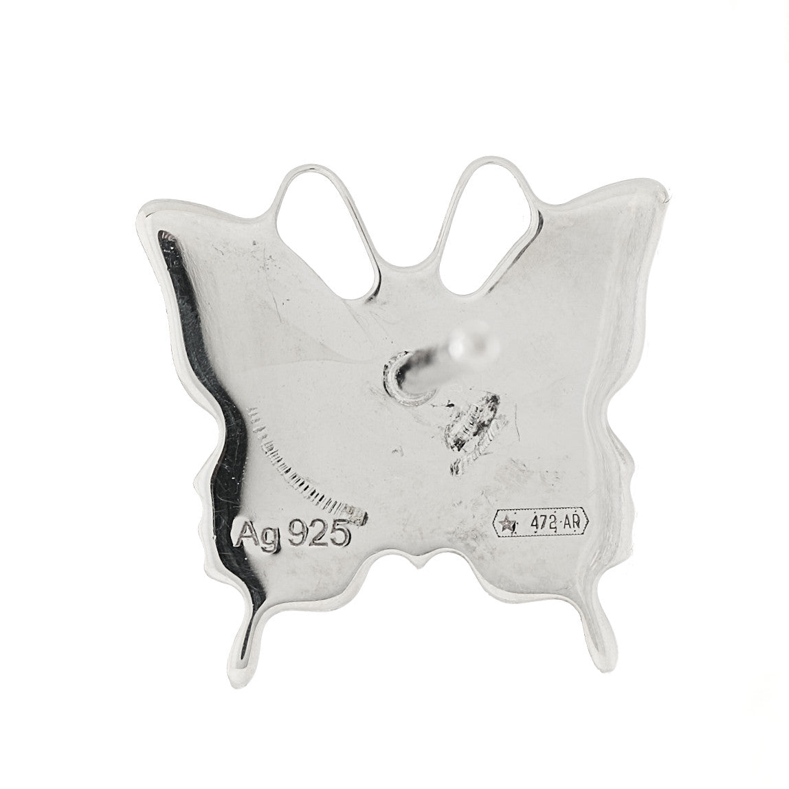 Gucci Sterling Silver Trademark Butterfly Stud Earrings 4 of 5