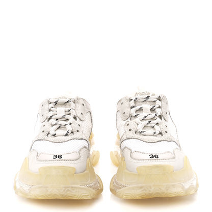 Balenciaga Fabric Mesh Clear Sole Womens Triple S Sneakers 36 White 2 of 8