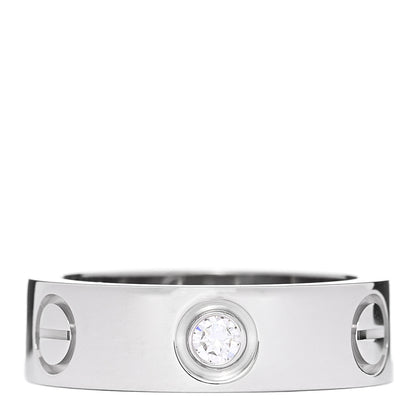 Cartier 18K White Gold 3 Diamond 5.5mm LOVE Ring 49 5 1 of 4
