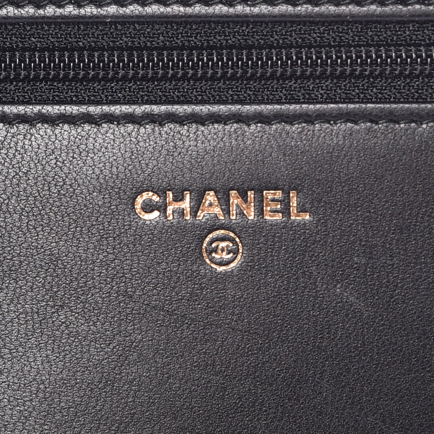 Chanel Goatskin Quilted Diamond CC Wallet On Chain WOC Black 6 of 13