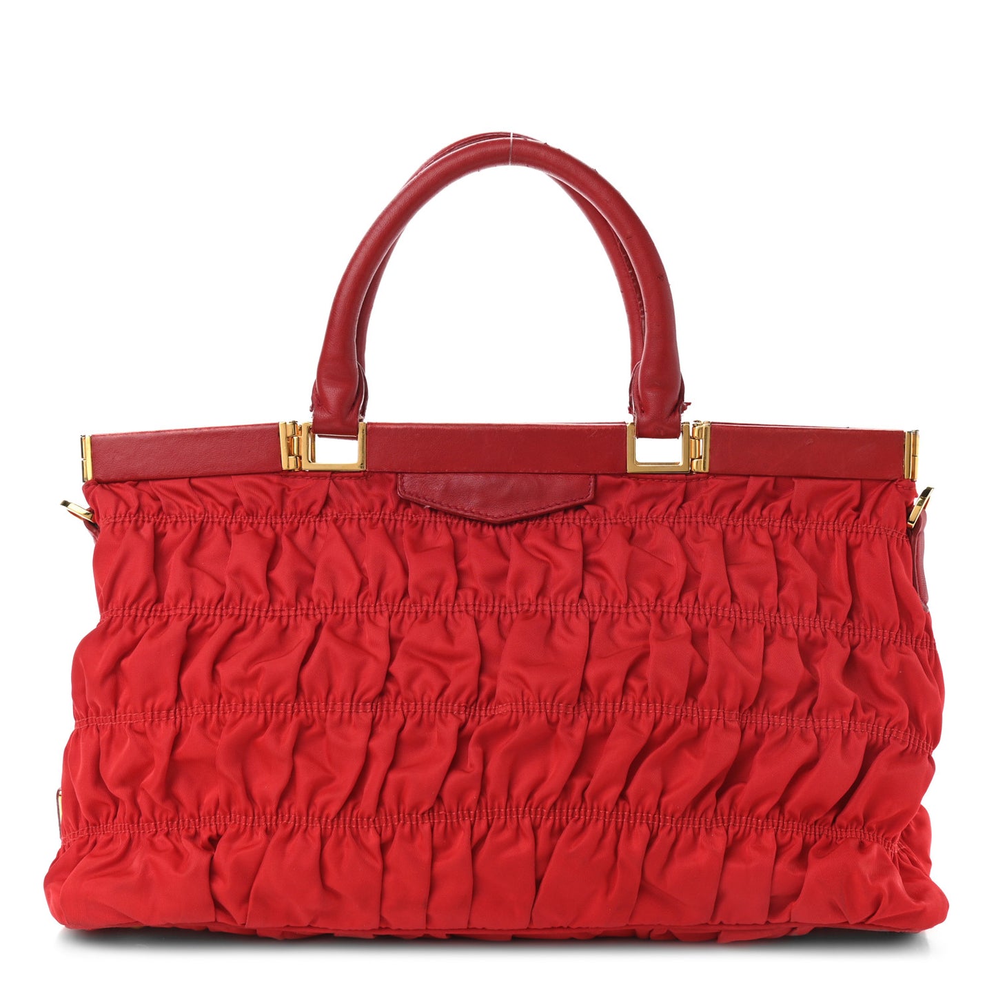 Tessuto Nylon Gaufre Tote Rosso