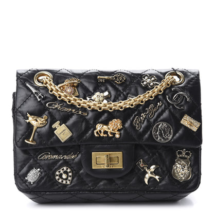 Chanel Aged Calfskin Lucky Charms 2.55 Reissue 224 Flap Black 1 of 17