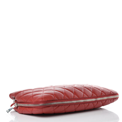 Chanel Caviar Quilted Expandable Zip Shoulder Bag Red 4 of 9