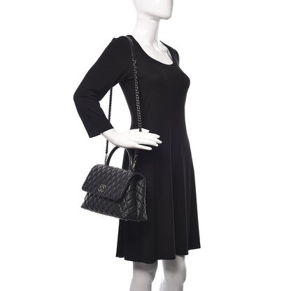 Chanel Caviar Lizard Quilted Small Coco Handle Flap Black 2 of 10