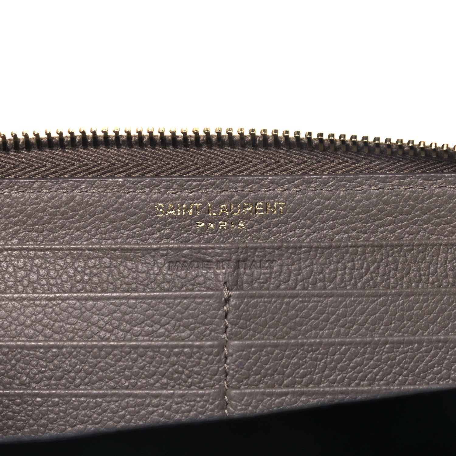 Saint Laurent Calfskin Monogram Zip Around Wallet Taupe 9 of 10