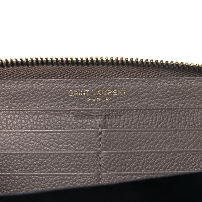 Saint Laurent Calfskin Monogram Zip Around Wallet Taupe 9 of 10