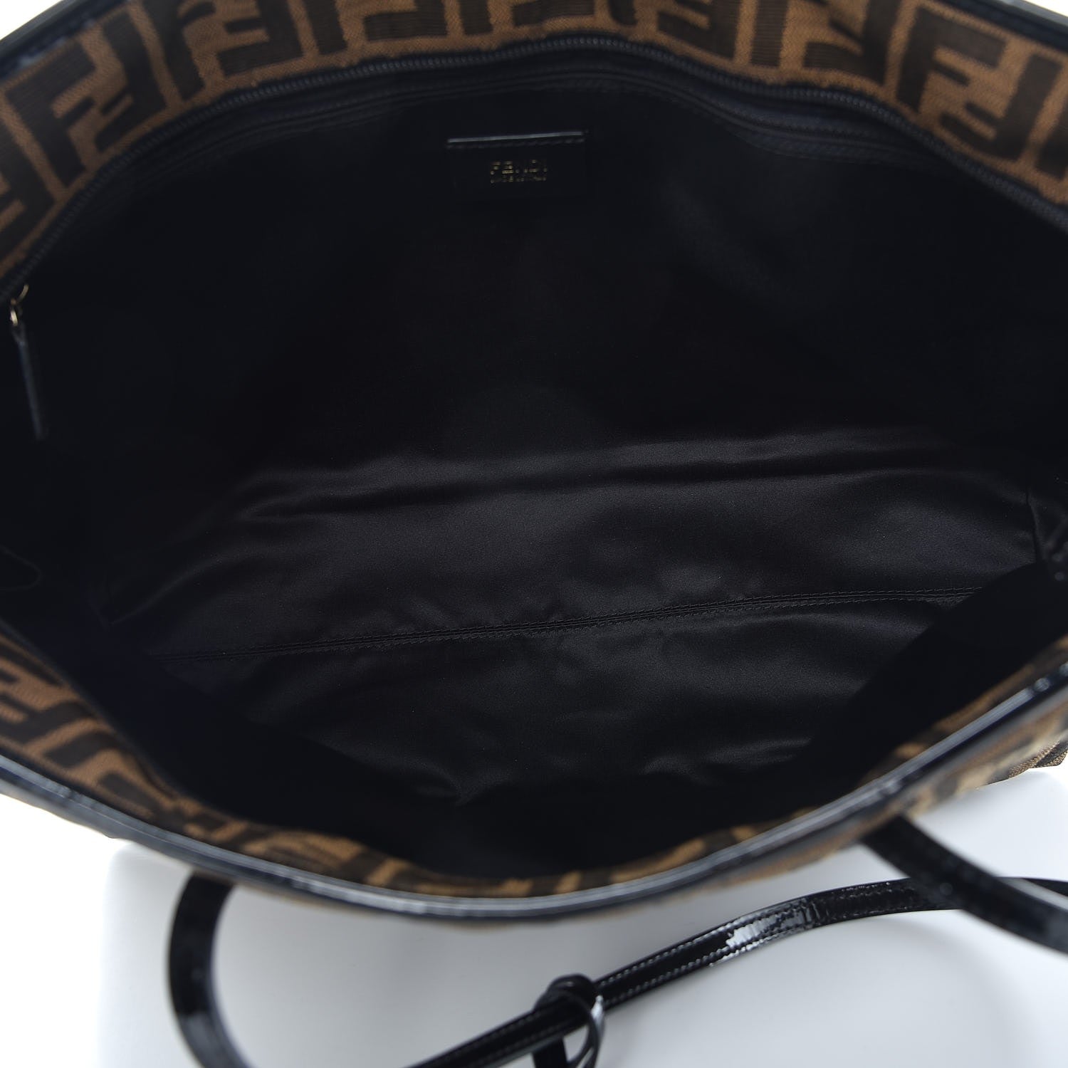 Fendi Zucca Quilted Medium Roll Tote Tobacco Black 5 of 7