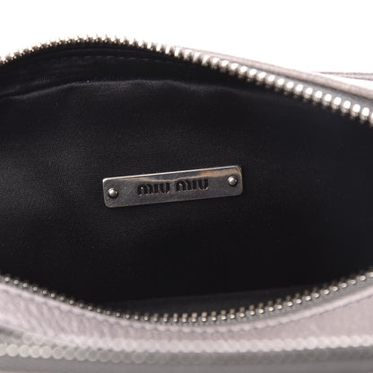 Miu Miu Vitello Lux Matelasse Double Zip Shoulder Bag Pomice 7 of 10