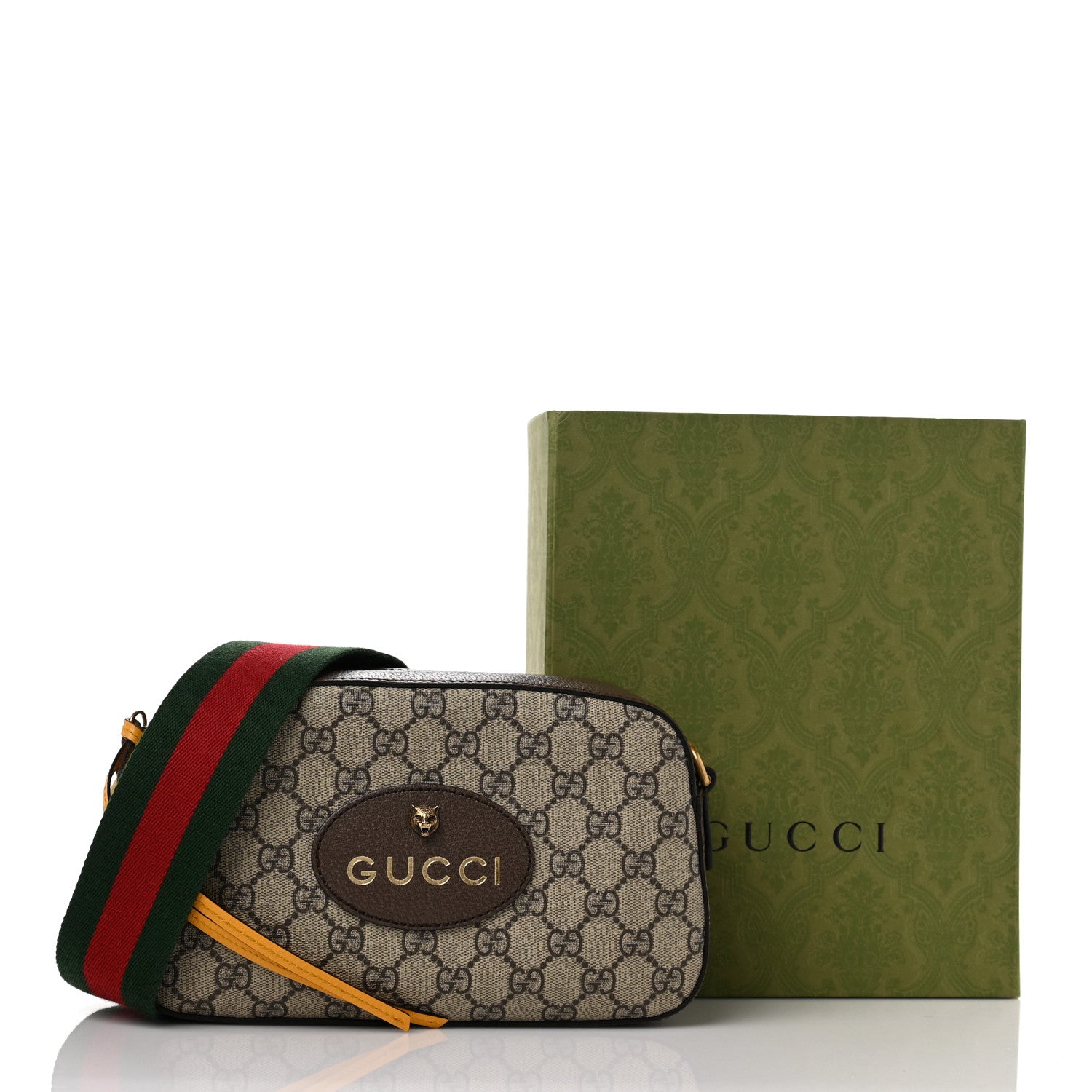 Gucci GG Supreme Monogram Web Neo Vintage Shoulder Bag Beige New Acero Crop 11 of 11