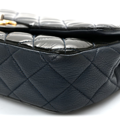 Chanel Patent Goatskin Quilted Medium CC Eyelet Flap Blue 10 of 10