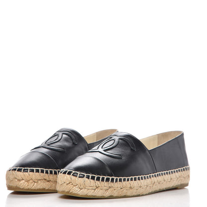Chanel Lambskin CC Espadrilles 35 Black 3 of 10