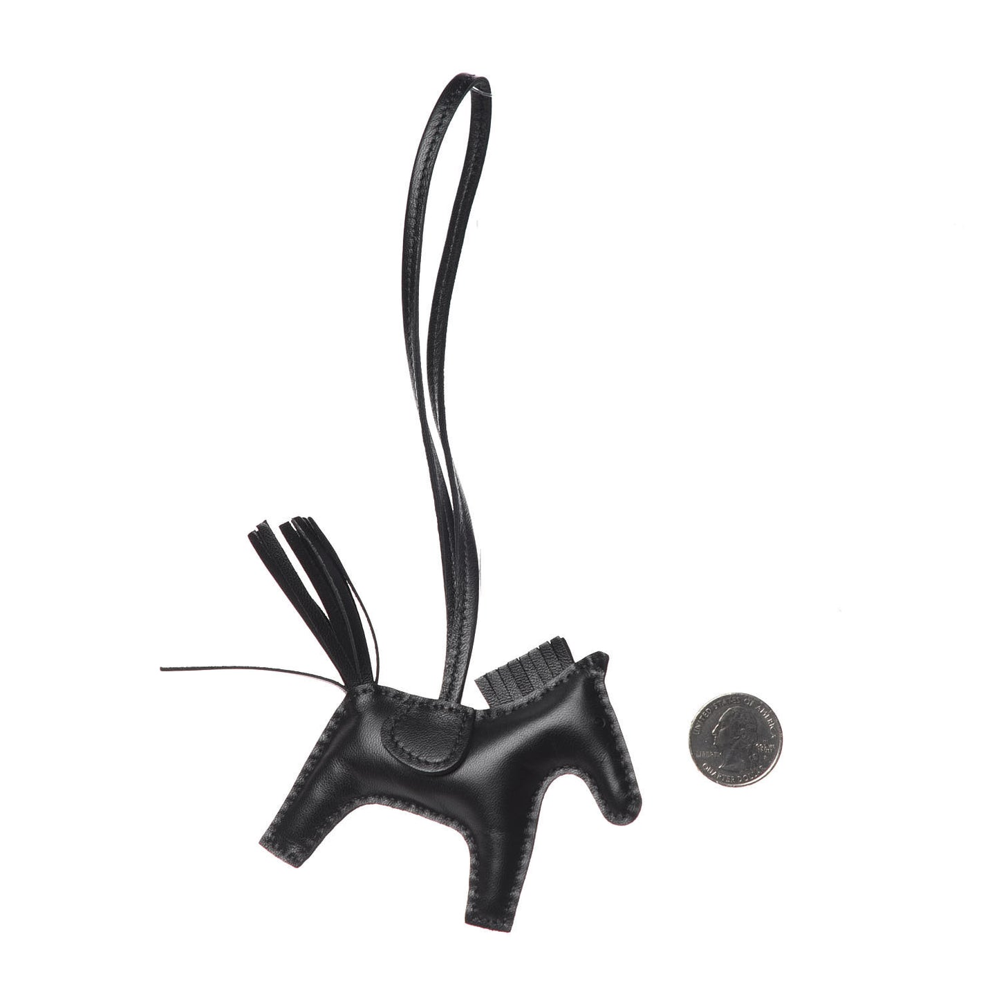 Milo Lambskin Grigri Rodeo Horse Bag Charm PM So Black