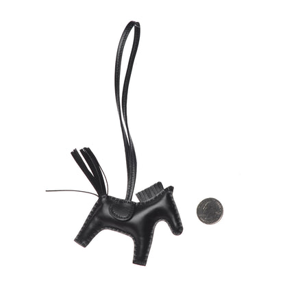 Hermes Milo Lambskin Grigri Rodeo Horse Bag Charm PM So Black 2 of 5