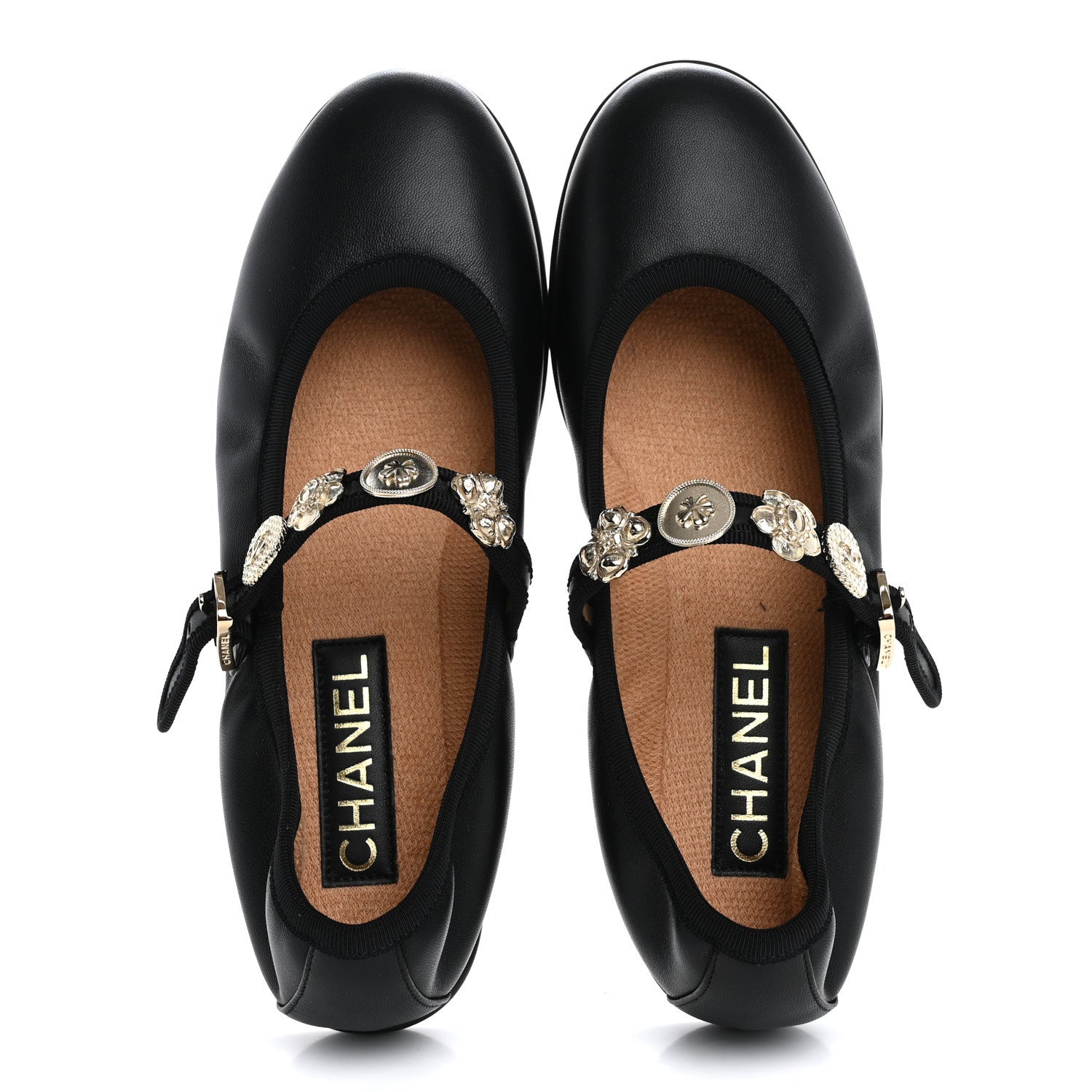 Chanel Lambskin Charm Mary Jane Flats 39 Black 2 of 10