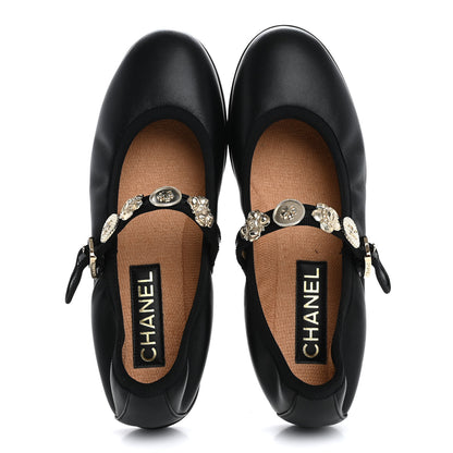 Chanel Lambskin Charm Mary Jane Flats 39 Black 2 of 10