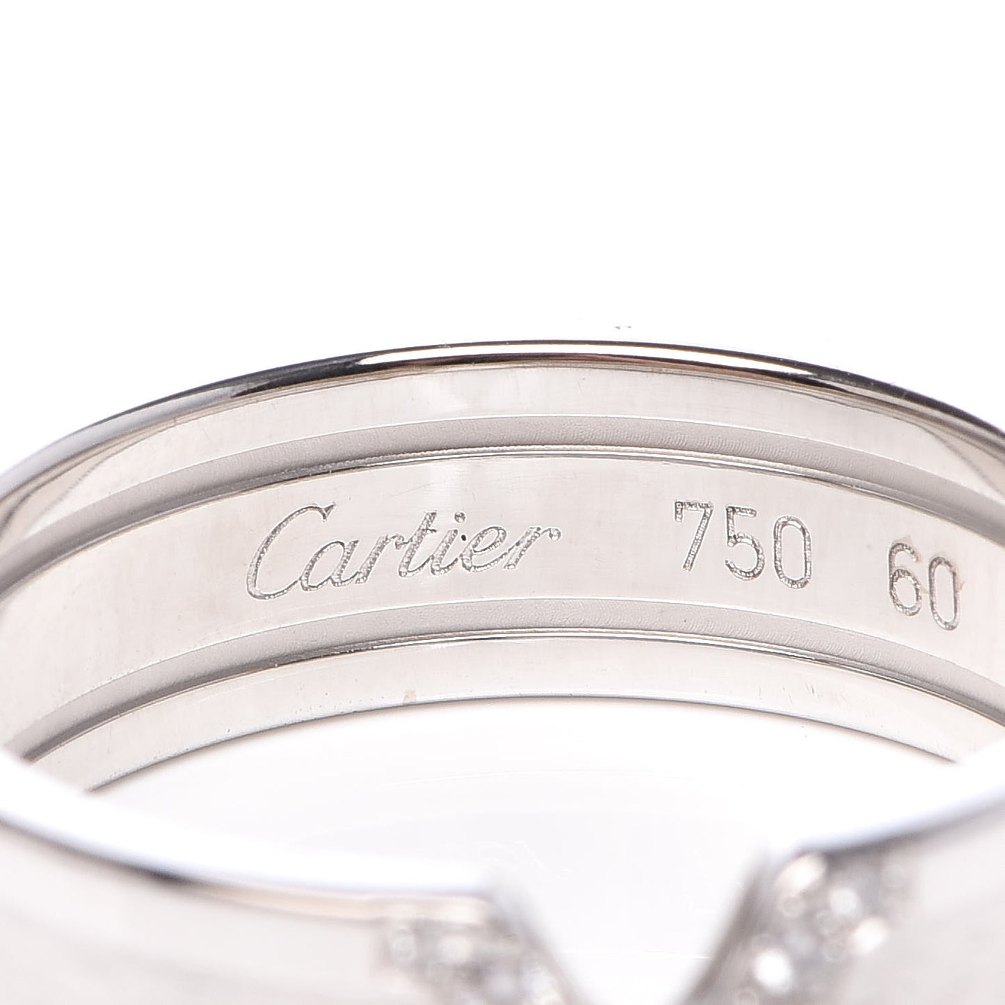 18K White Gold Diamond 6.5mm Logo De Ring 60 9