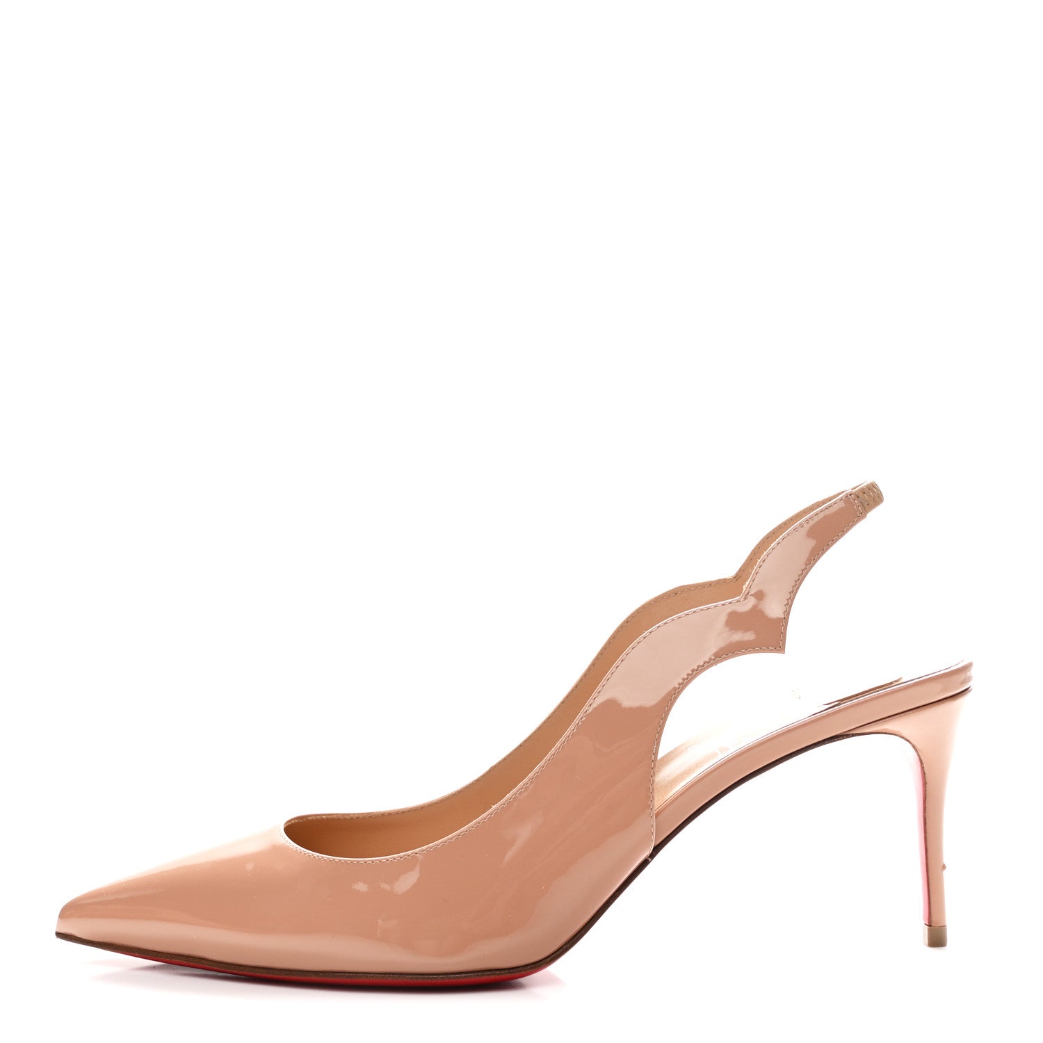 Christian Louboutin Patent Hot Chick Slingback 70 Pumps 41 Nude 1 of 11