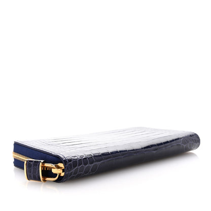 Louis Vuitton Matte Alligator Zippy Padlock Wallet Blue 4 of 6