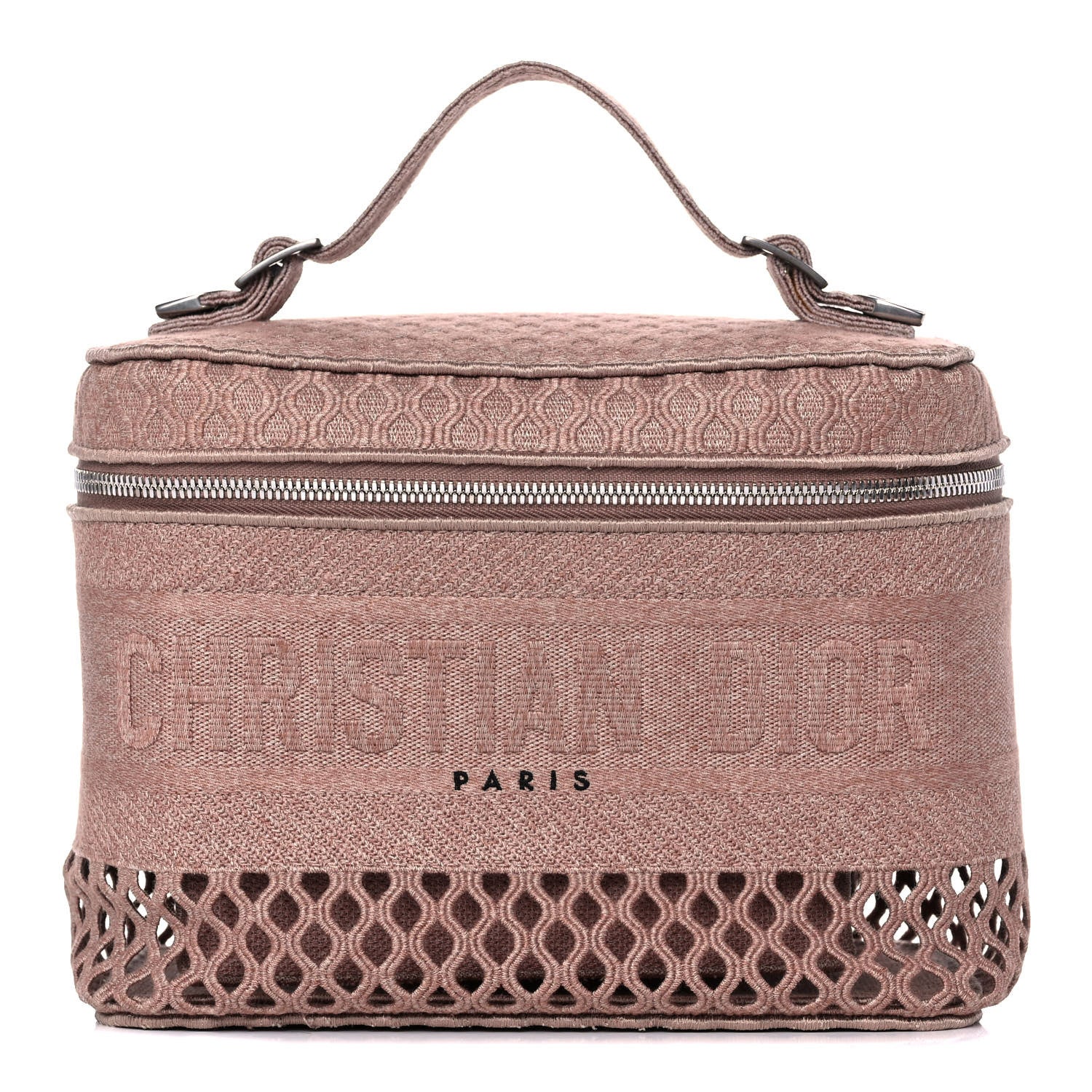 Christian Dior Mesh Embroidered Diortravel Vanity Case Clay 1 of 14