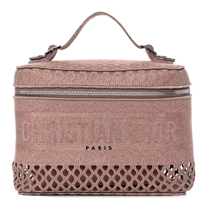 Christian Dior Mesh Embroidered Diortravel Vanity Case Clay 1 of 14