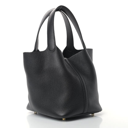 Hermes Taurillon Clemence Picotin Lock 22 MM Black 3 of 9