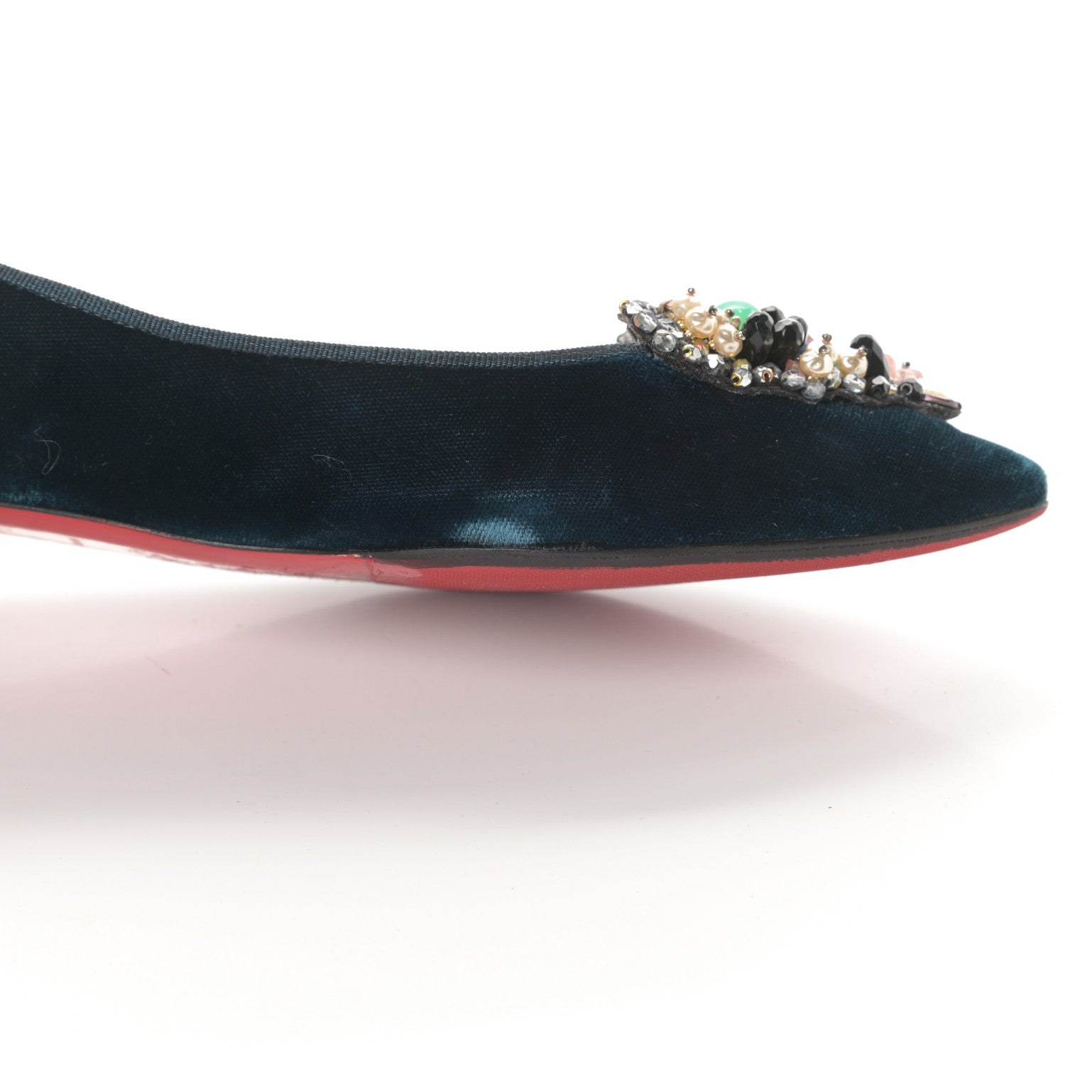 Christian Louboutin Velvet Diva Cora Flats 40 Lagune Multi 14 of 15