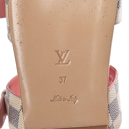 Louis Vuitton Damier Azur Bom Dia Flat Mules 37 Rose Clair 9 of 12