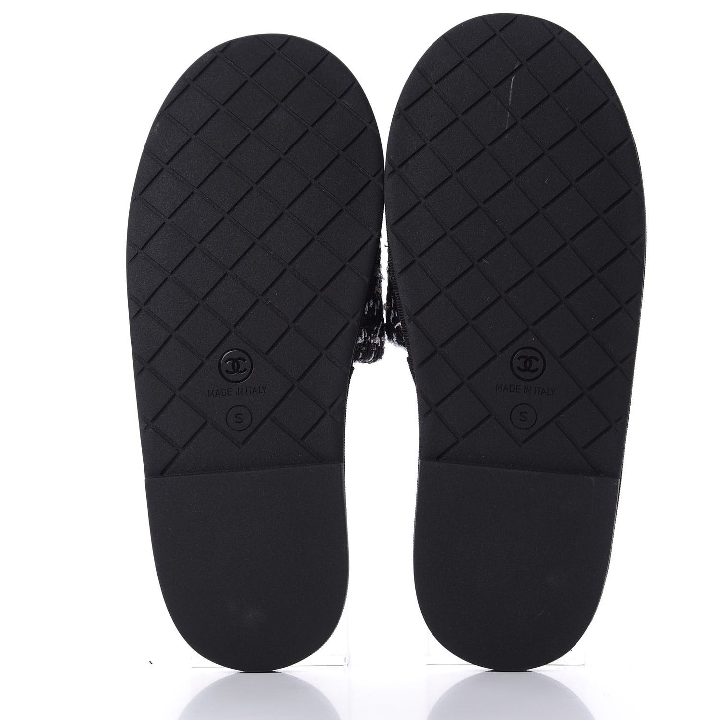 Tweed CC Flat Mules S Black