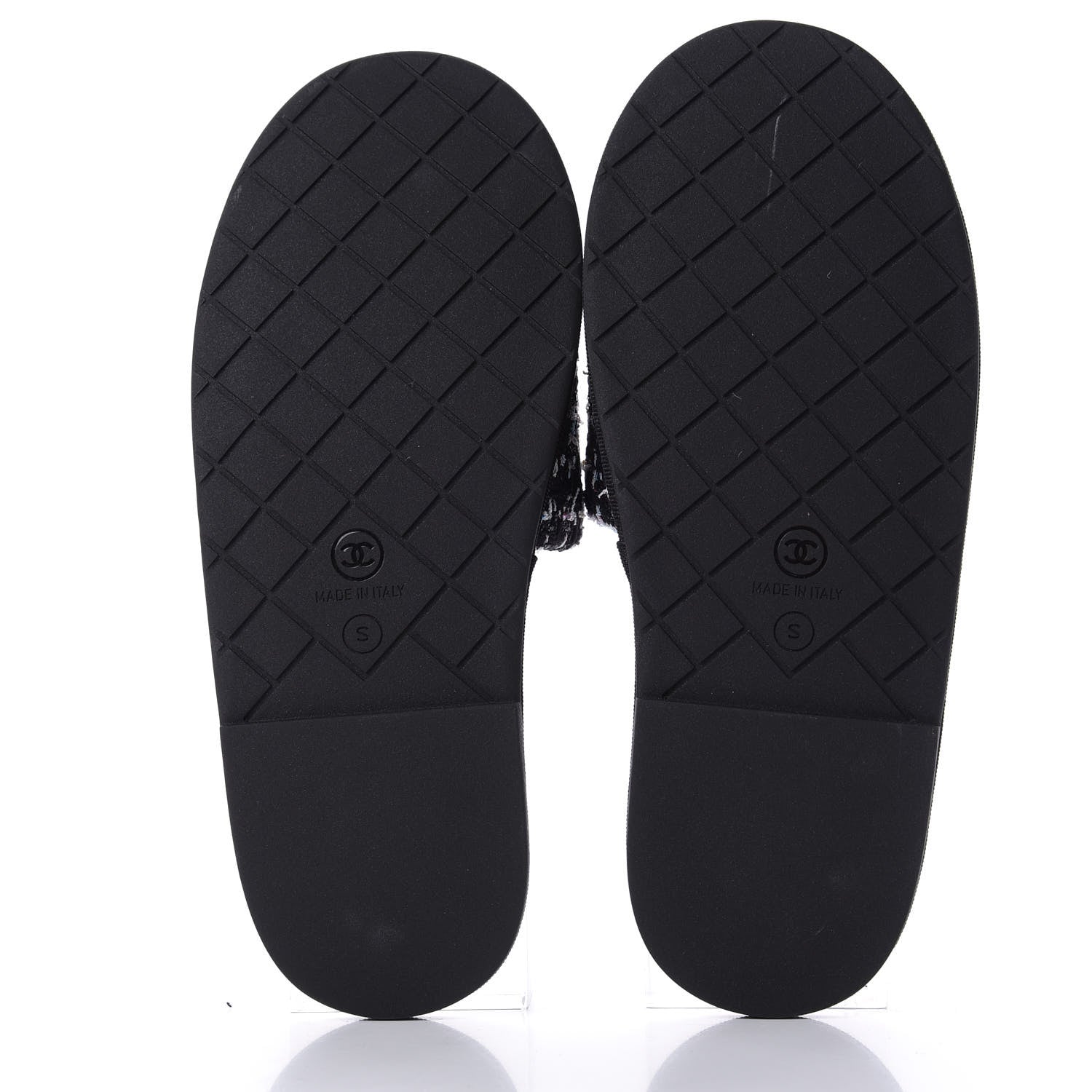 Chanel Tweed CC Flat Mules S Black 6 of 11