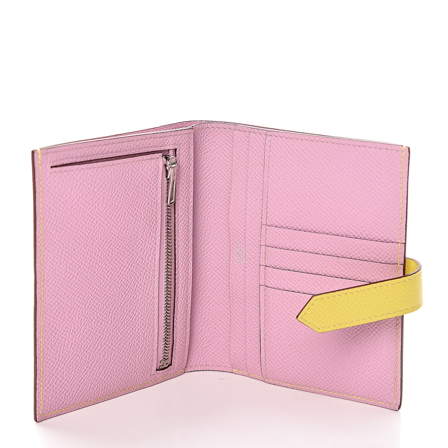 Hermes Epsom Verso Bearn Compact Wallet Lime Mauve Silvestre 5 of 7