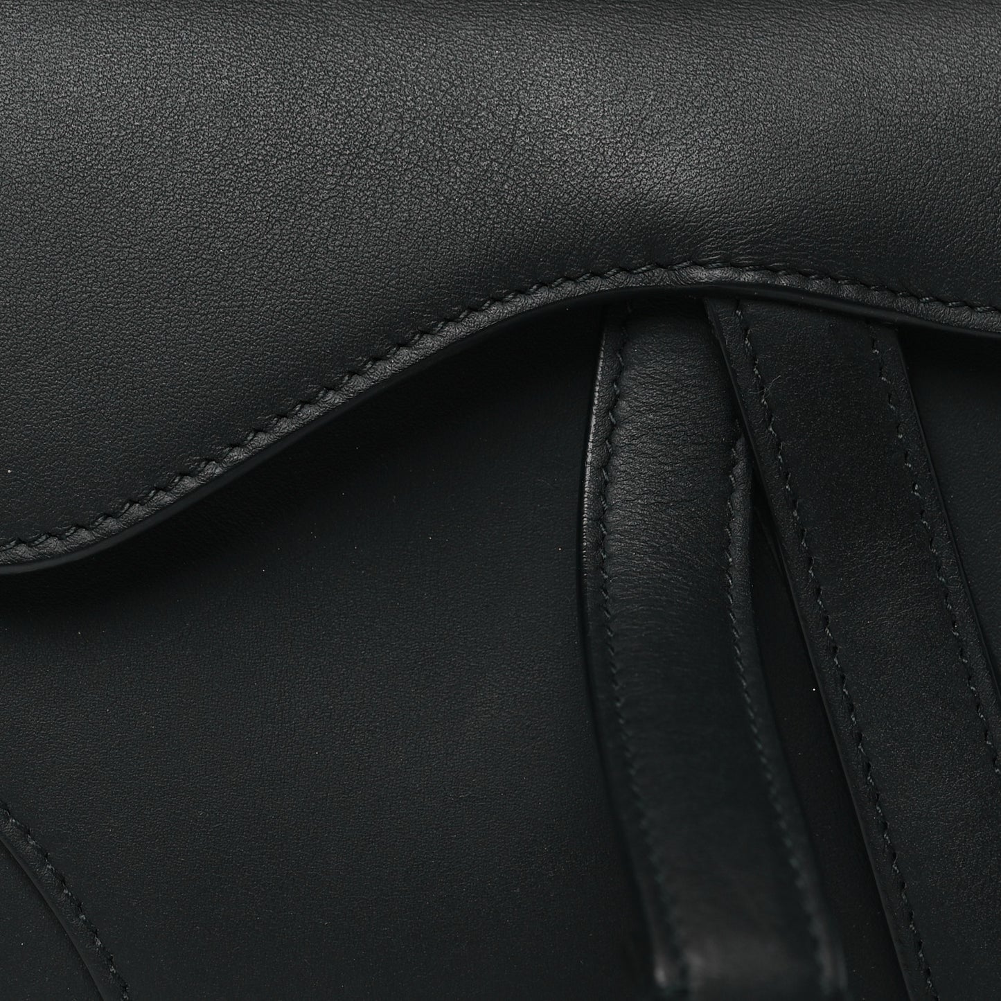 Ultra Matte Calfskin Mini Saddle Bag Black