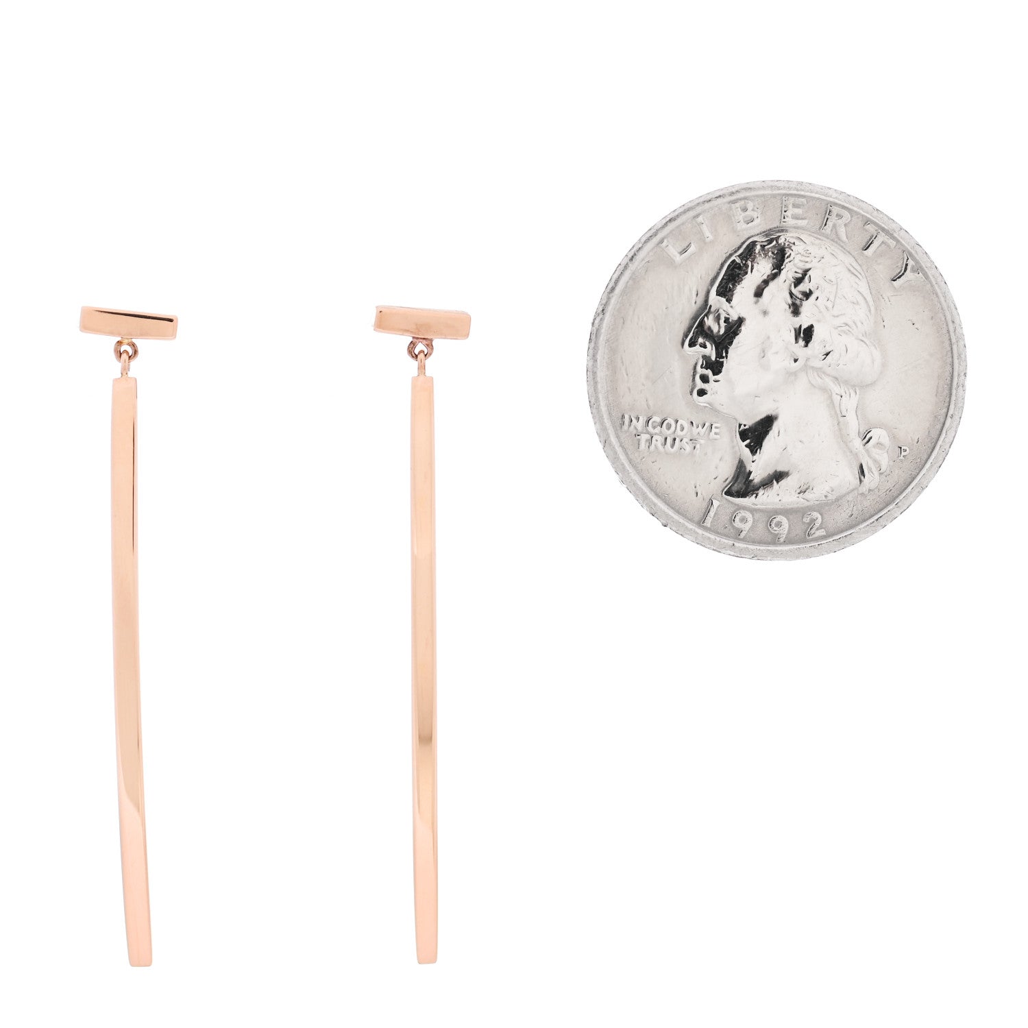 Tiffany 18K Rose Gold T Bar Earrings 2 of 5