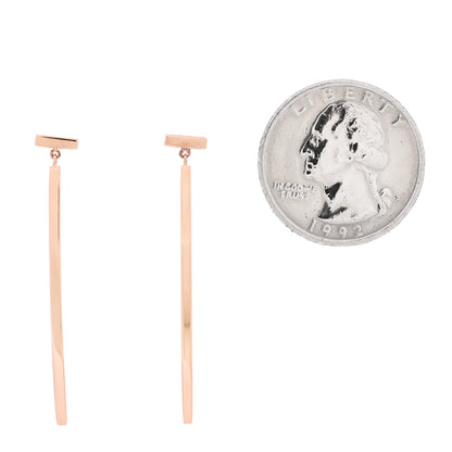 Tiffany 18K Rose Gold T Bar Earrings 2 of 5