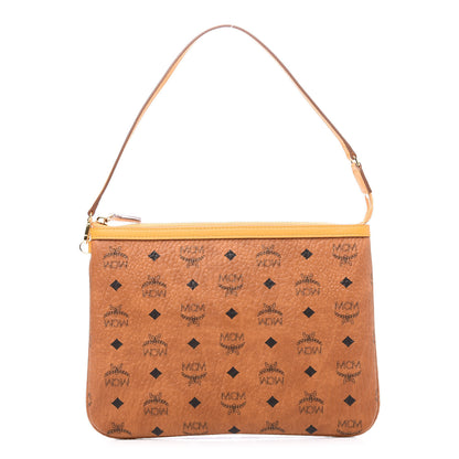 MCM Visetos Liz Shopper Tote Pouch Cognac Yellow 1 of 9