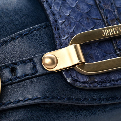 Jimmy Choo Snakeskin Troy Clutch Blue 5 of 5