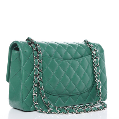 Chanel Lambskin Quilted Medium Double Flap Green 3 of 13