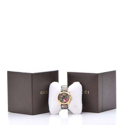 Gucci Stainless Steel Canvas 38mm G-Timeless Supreme GG Blooms Quartz Watch Brown 9 of 9