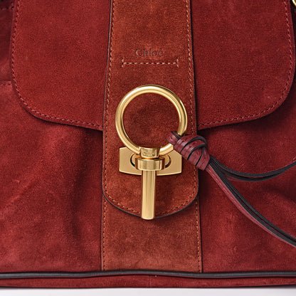 Chloe Suede Small Lexa Shoulder Bag Sienna Red 8 of 17