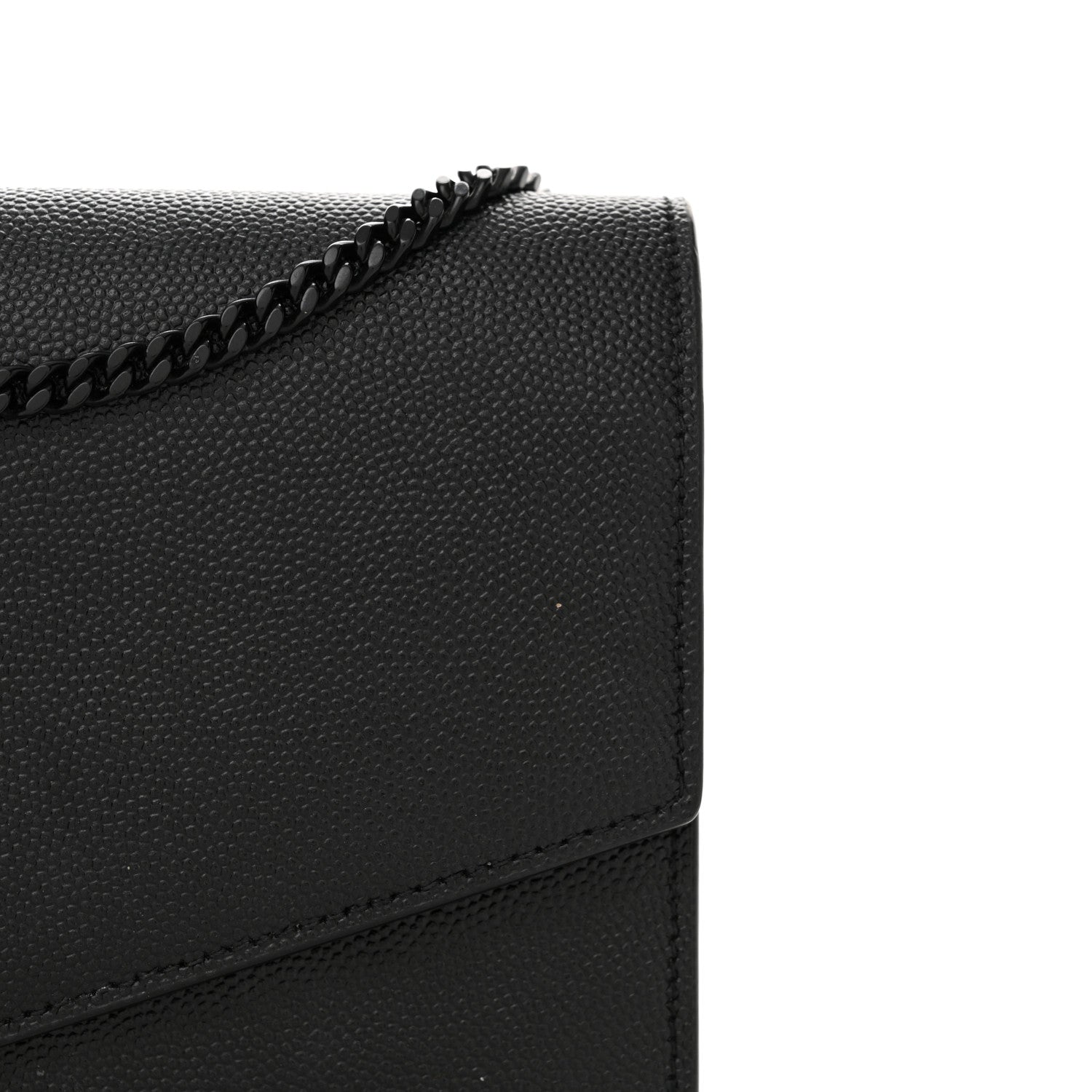 Saint Laurent Grain de Poudre Uptown Chain Wallet Black 16 of 17