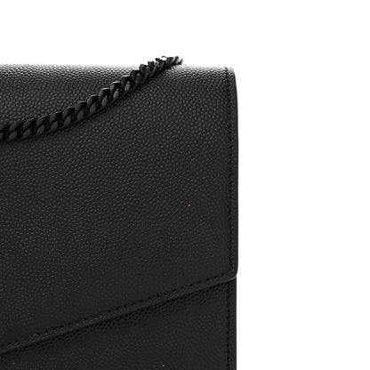 Saint Laurent Grain de Poudre Uptown Chain Wallet Black 16 of 17