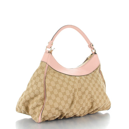 Gucci Monogram Large D Gold Hobo Pink 3 of 7