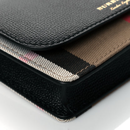 Burberry Derby Calfskin House Check Wallet On Chain Black 8 of 9