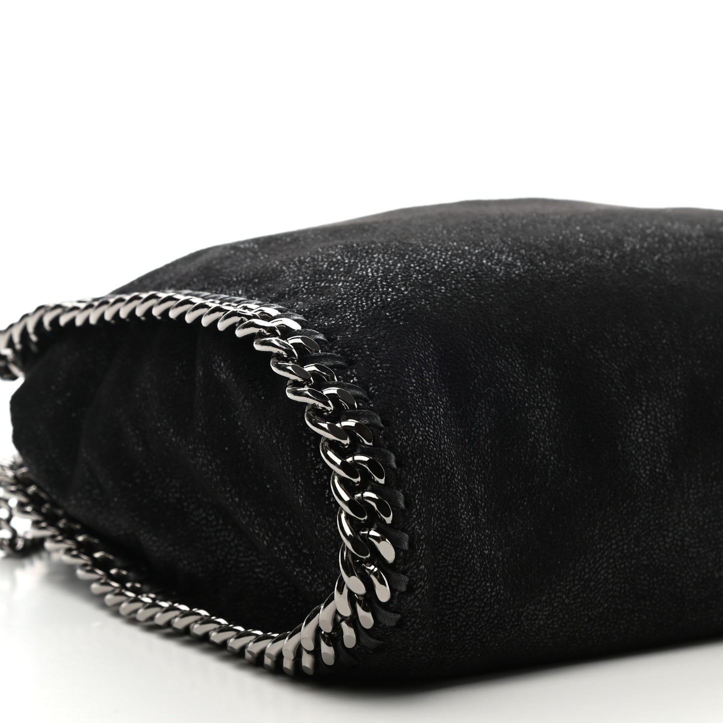Shaggy Deer Mini Falabella Fold Over Tote Black